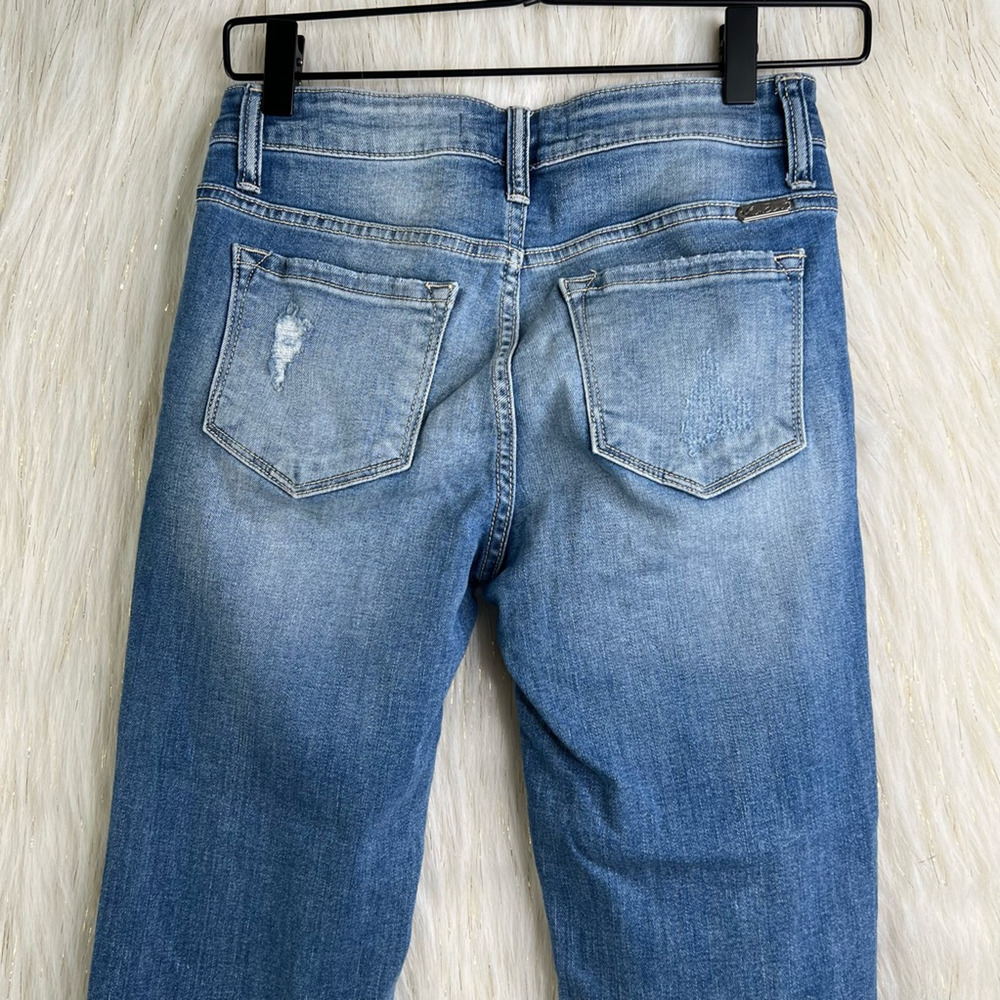 Kancan Womens Miranda-Vera Capri Jeans Blue Distressed Stretch Pockets Juniors 1 - Picture 5 of 9